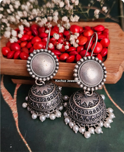 EAR1265 - Silver Look Alike Jhumka