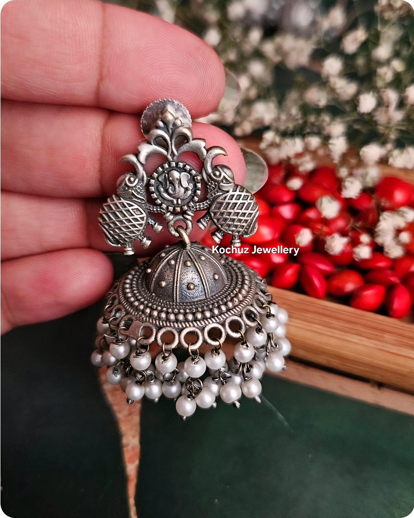 EAR1266 - Silver Look Alike Jhumka
