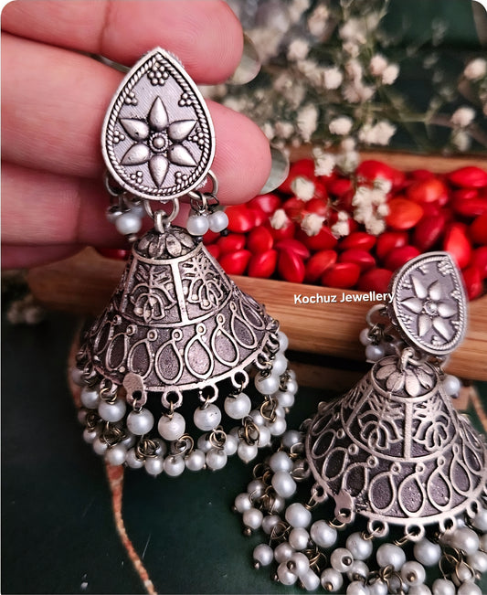 EAR1263 - Silver Look Alike Jhumka