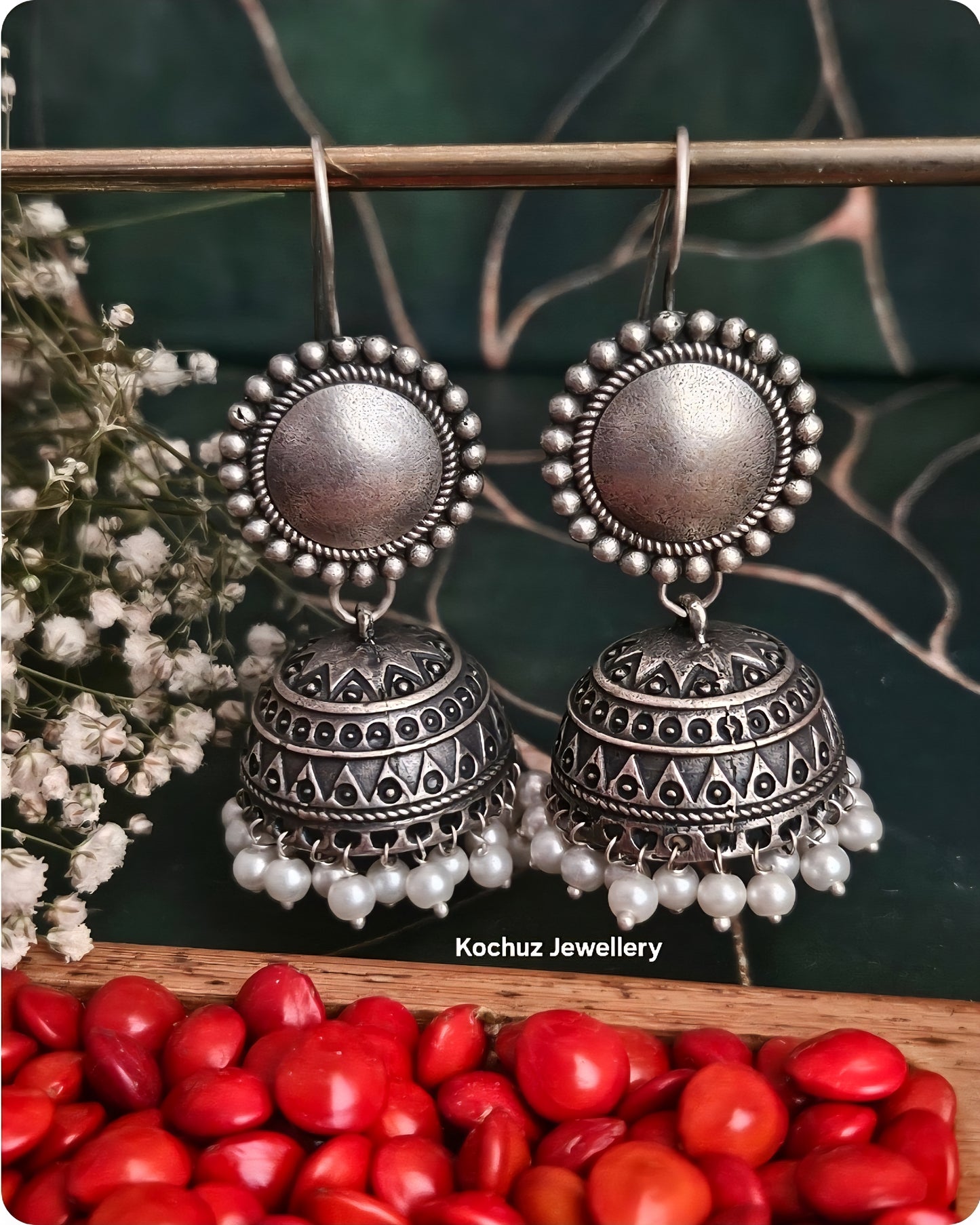 EAR1265 - Silver Look Alike Jhumka