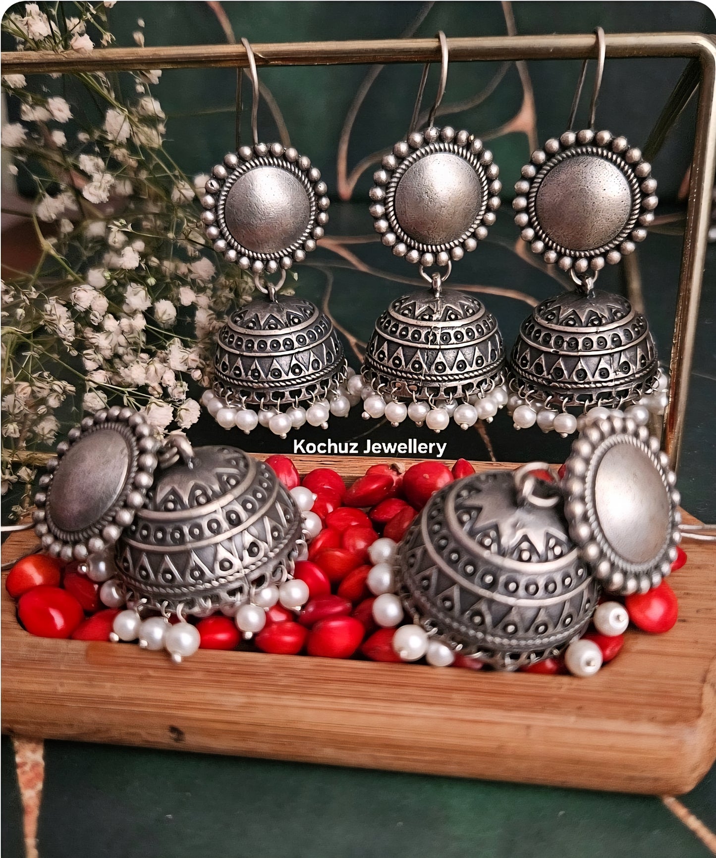 EAR1265 - Silver Look Alike Jhumka