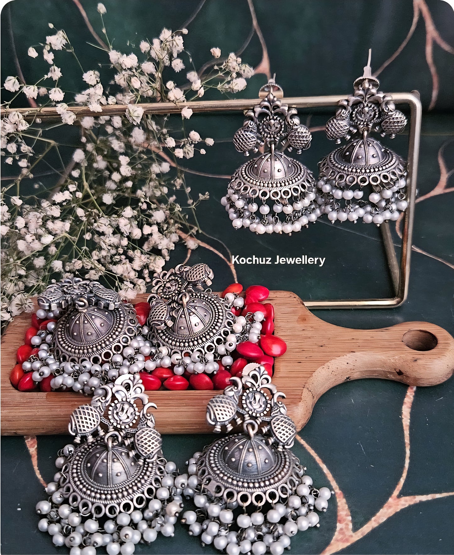EAR1266 - Silver Look Alike Jhumka