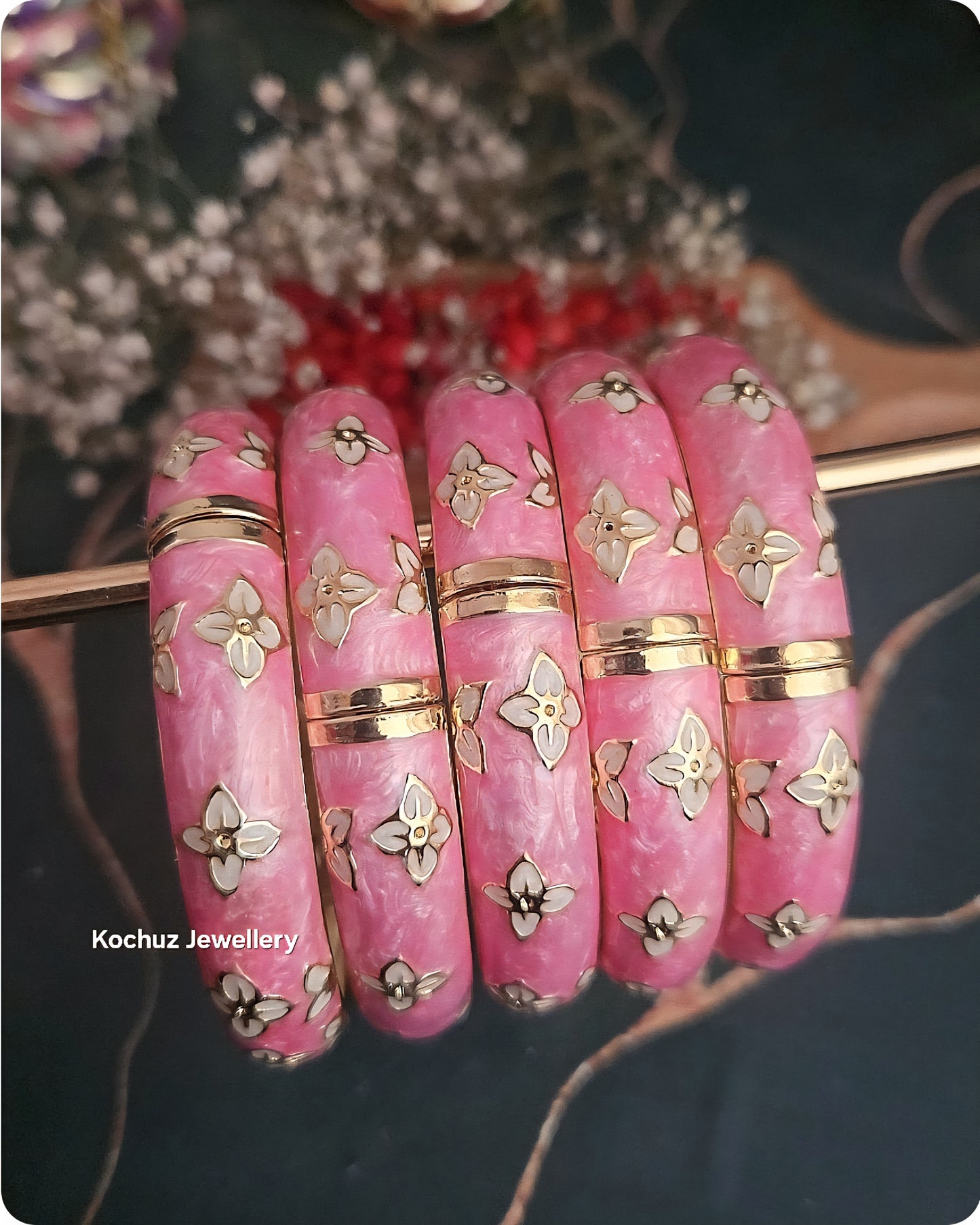 BANG1270 - Anti Tarnish Italian Enamel Meenakari Vintage Bangle