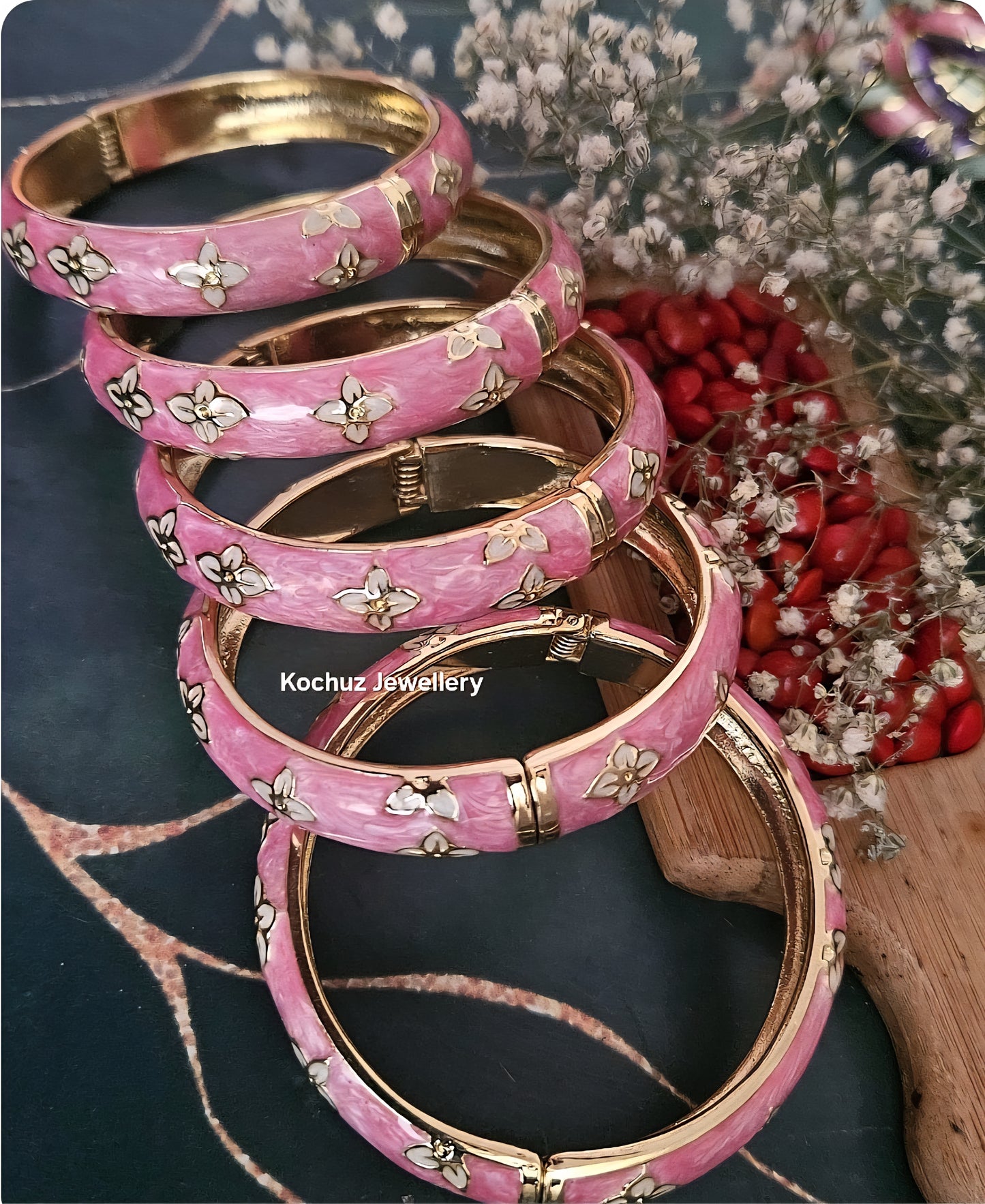 BANG1270 - Anti Tarnish Italian Enamel Meenakari Vintage Bangle