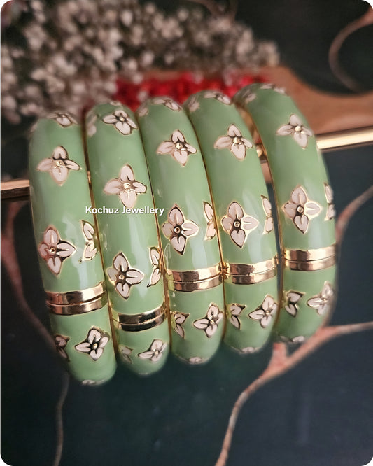 BANG1269 - Anti Tarnish Italian Enamel Meenakari Vintage Bangle