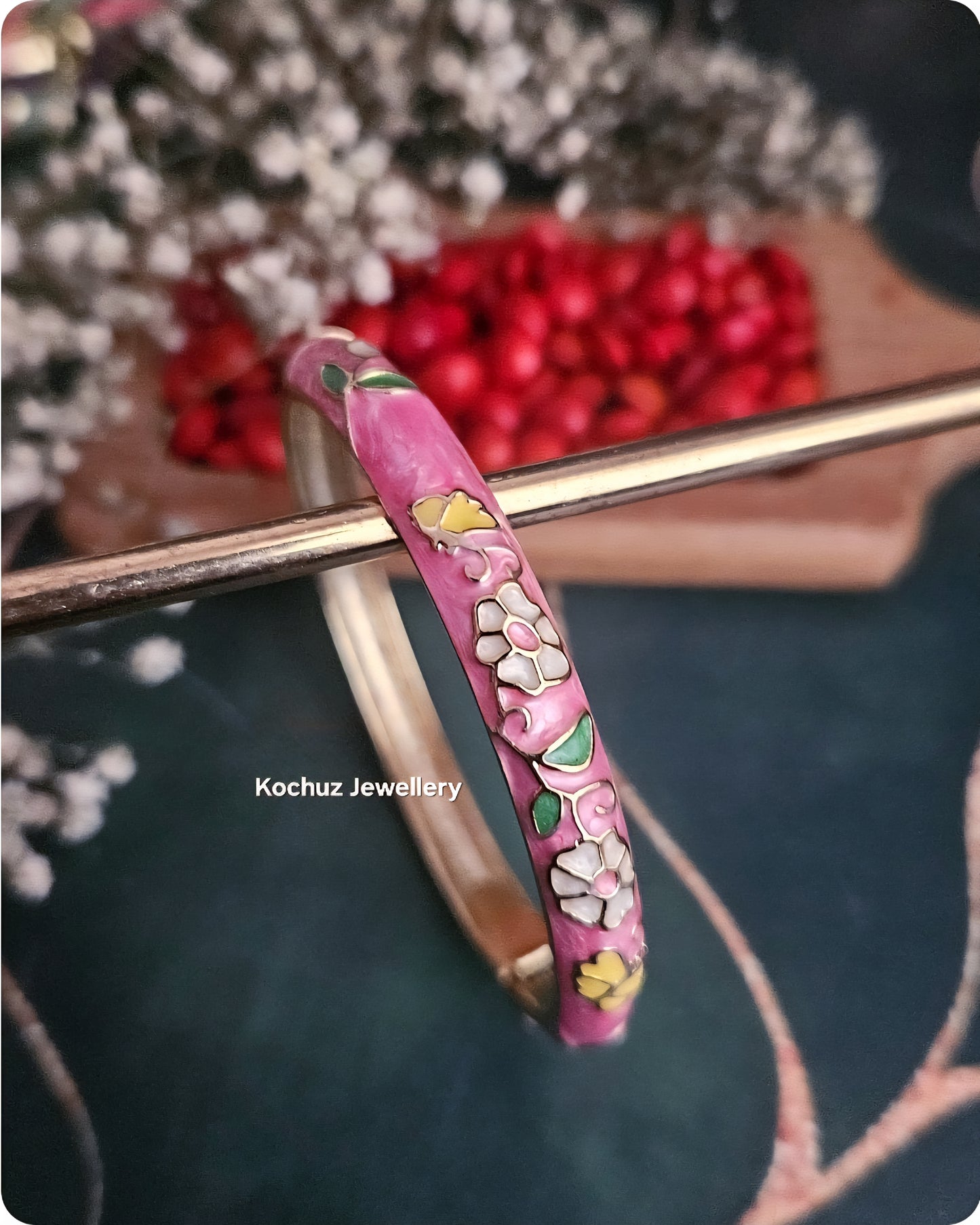 BANG1268 - Anti Tarnish Italian Enamel Meenakari Vintage Bangle