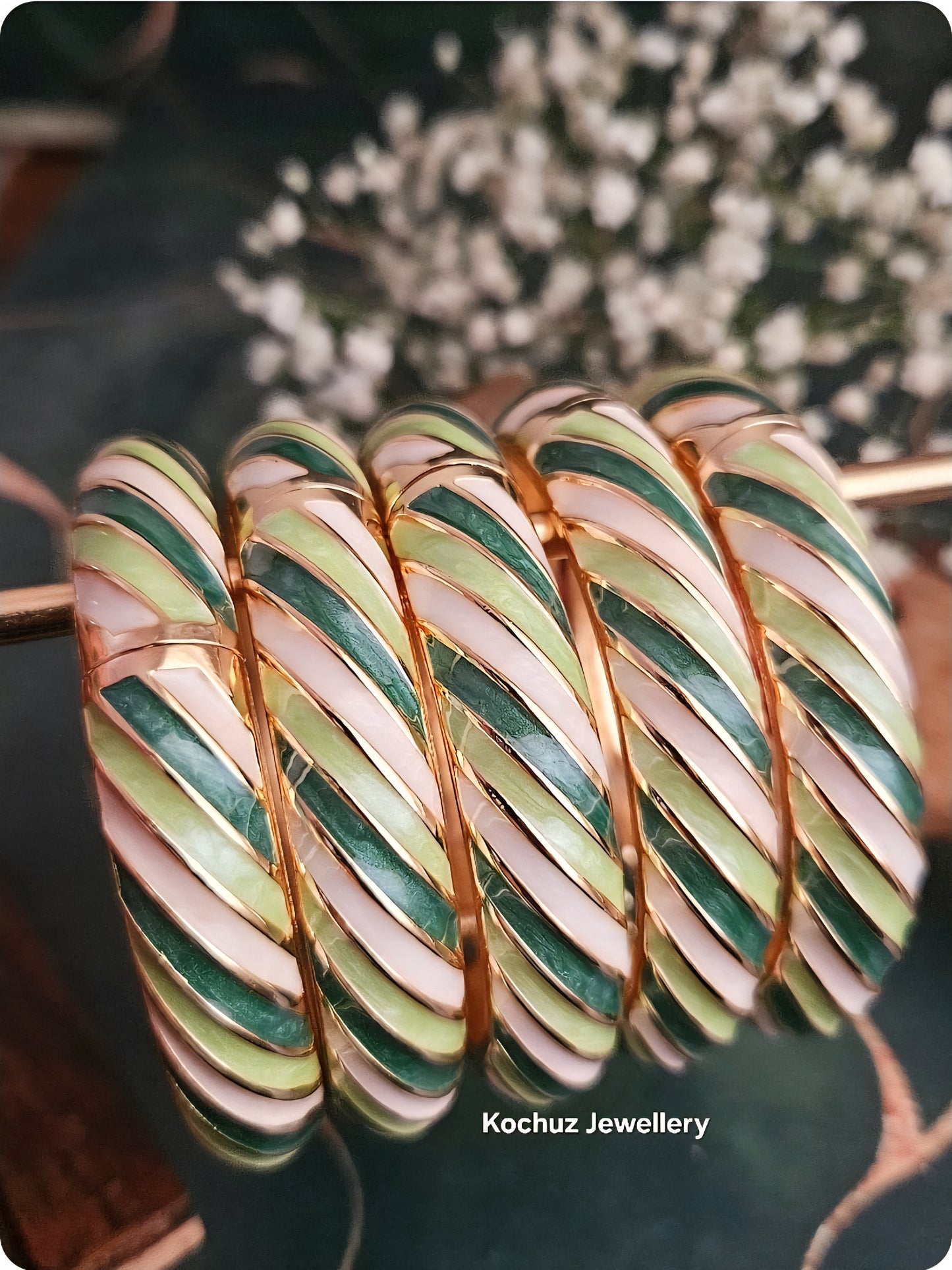 BANG1284 - Anti Tarnish Italian Enamel Meenakari Vintage Bangle