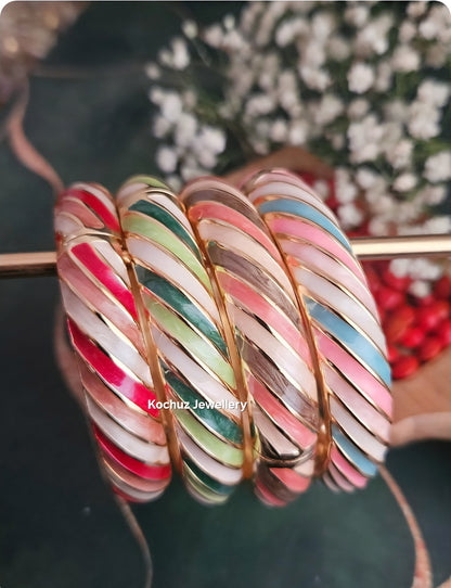 BANG1282 - Anti Tarnish Italian Enamel Meenakari Vintage Bangle