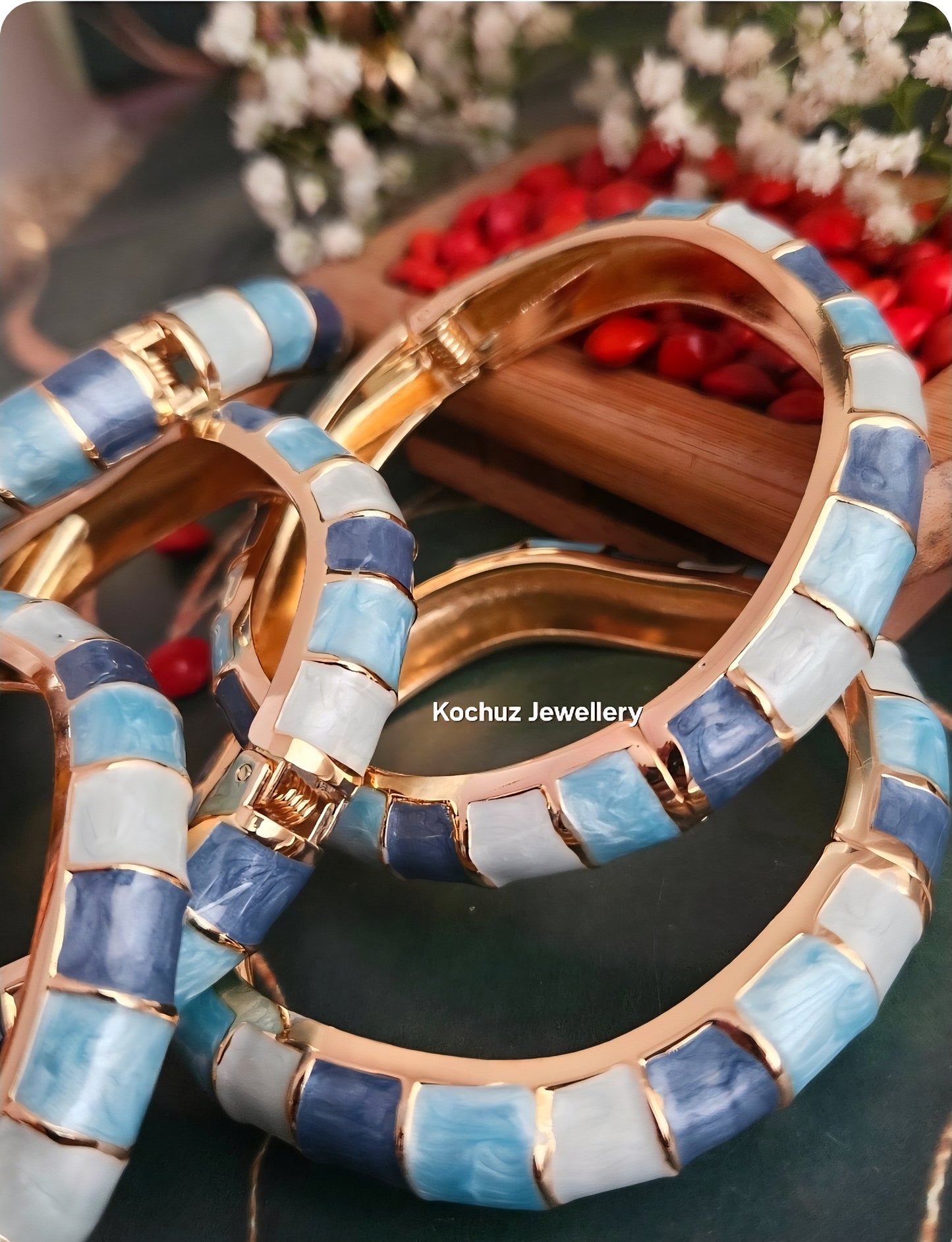 BANG1286 - Anti Tarnish Italian Enamel Meenakari Vintage Bangle