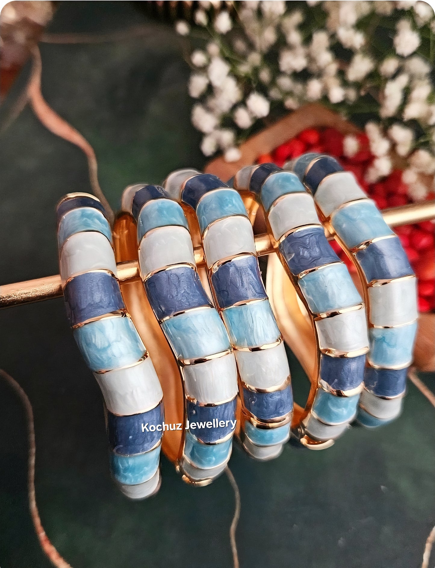 BANG1286 - Anti Tarnish Italian Enamel Meenakari Vintage Bangle