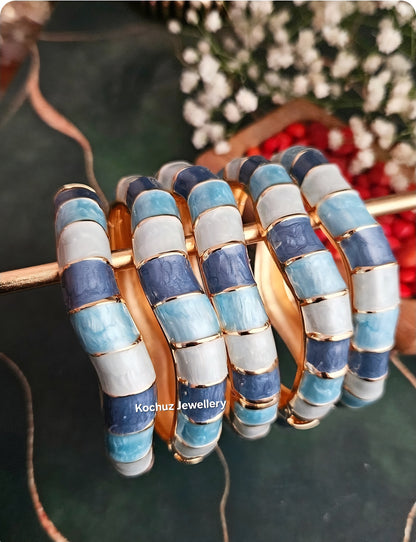 BANG1286 - Anti Tarnish Italian Enamel Meenakari Vintage Bangle