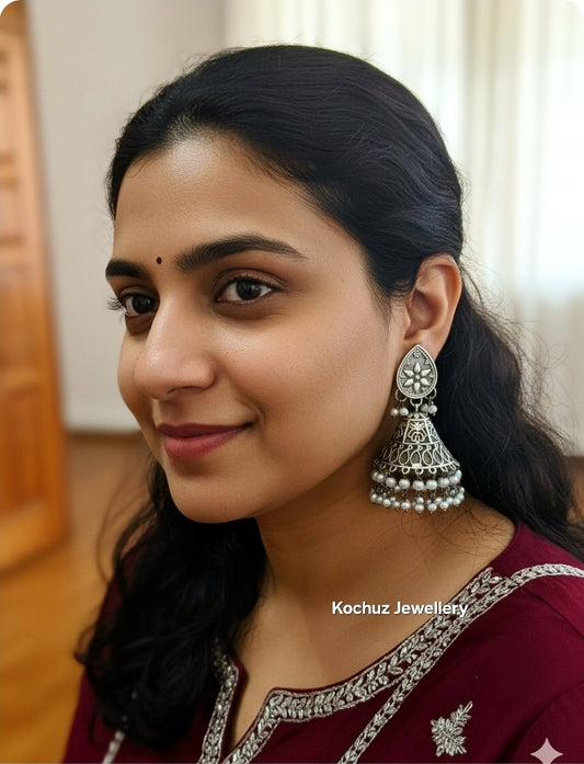 EAR1263 - Silver Look Alike Jhumka