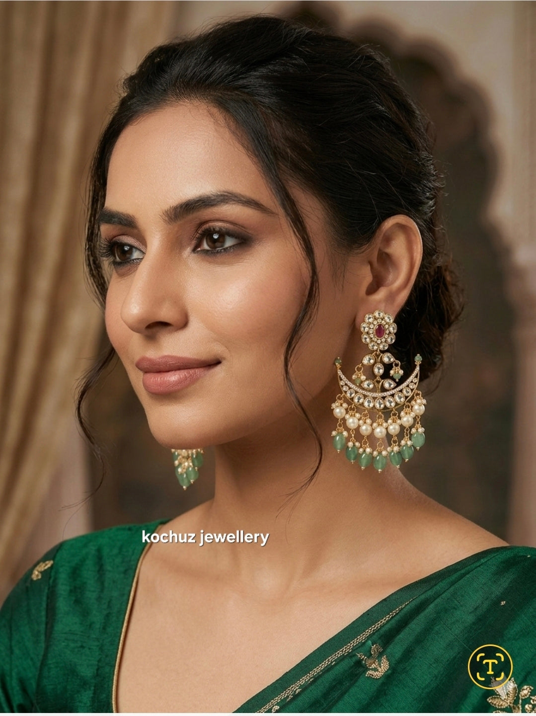 EAR1268 - Premium Stone Chandhbali