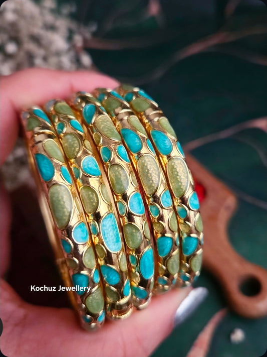 BANG1330 -Anti Tarnish Italian Enamel Meenakari Bangles