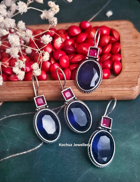 EAR1273-Silver Look Alike Hook Earrings