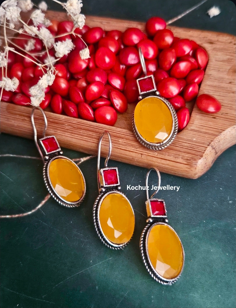 EAR1273-Silver Look Alike Hook Earrings