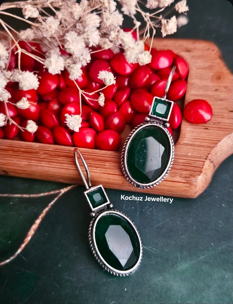 EAR1273-Silver Look Alike Hook Earrings