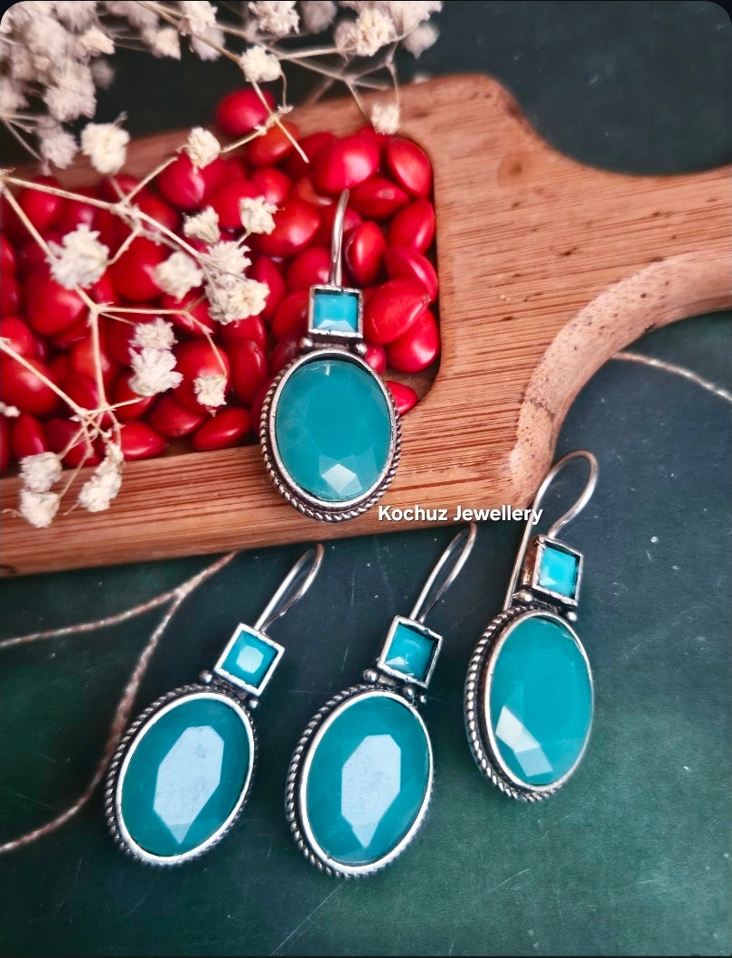 EAR1273-Silver Look Alike Hook Earrings