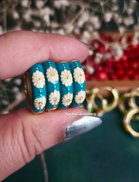 EAR1276 -Anti Tarnish Enamel Hoops
