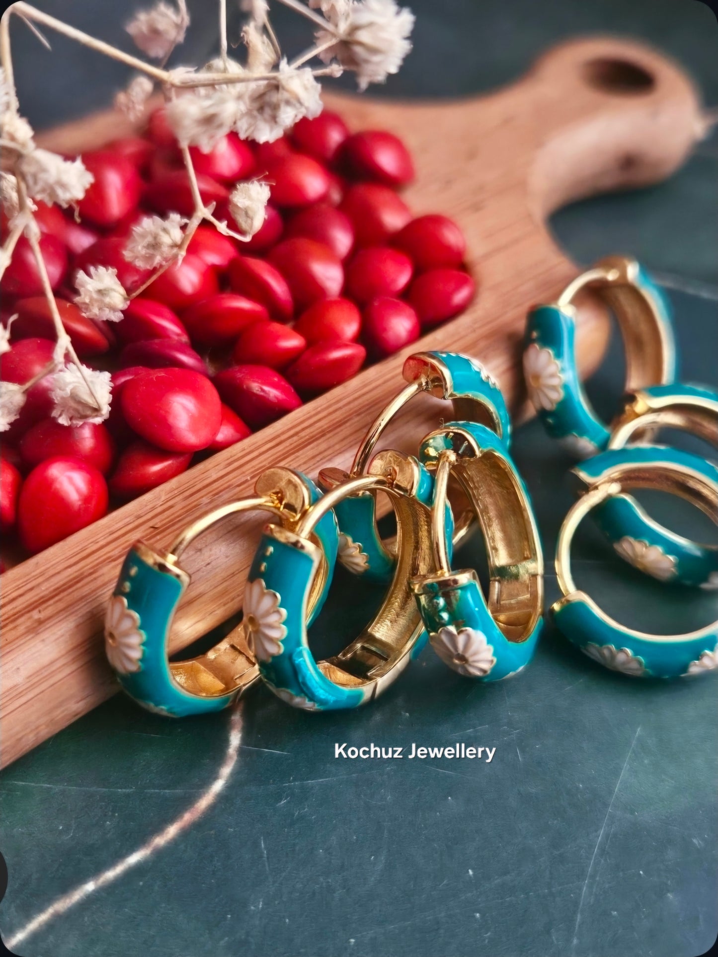 EAR1276 -Anti Tarnish Enamel Hoops