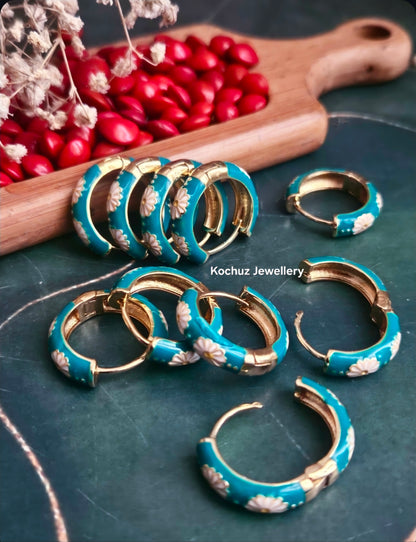EAR1276 -Anti Tarnish Enamel Hoops