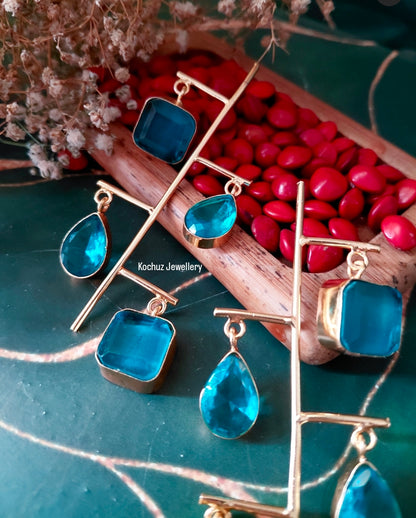 EAR1317 - Glass Stone Minimal Earrings