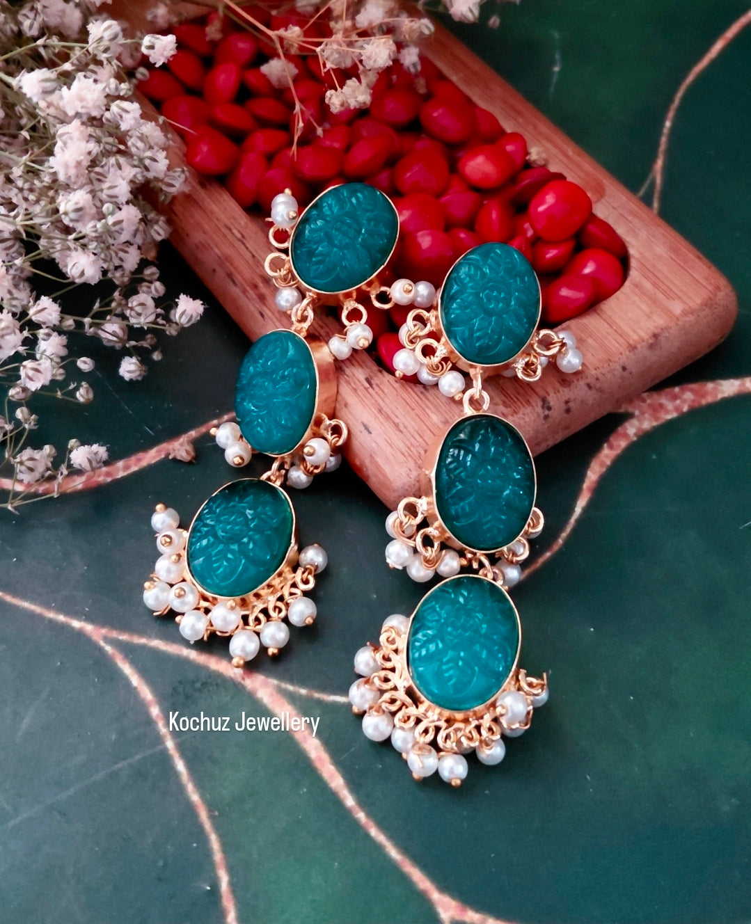 EAR1316 - Glass Stone Minimal Earrings