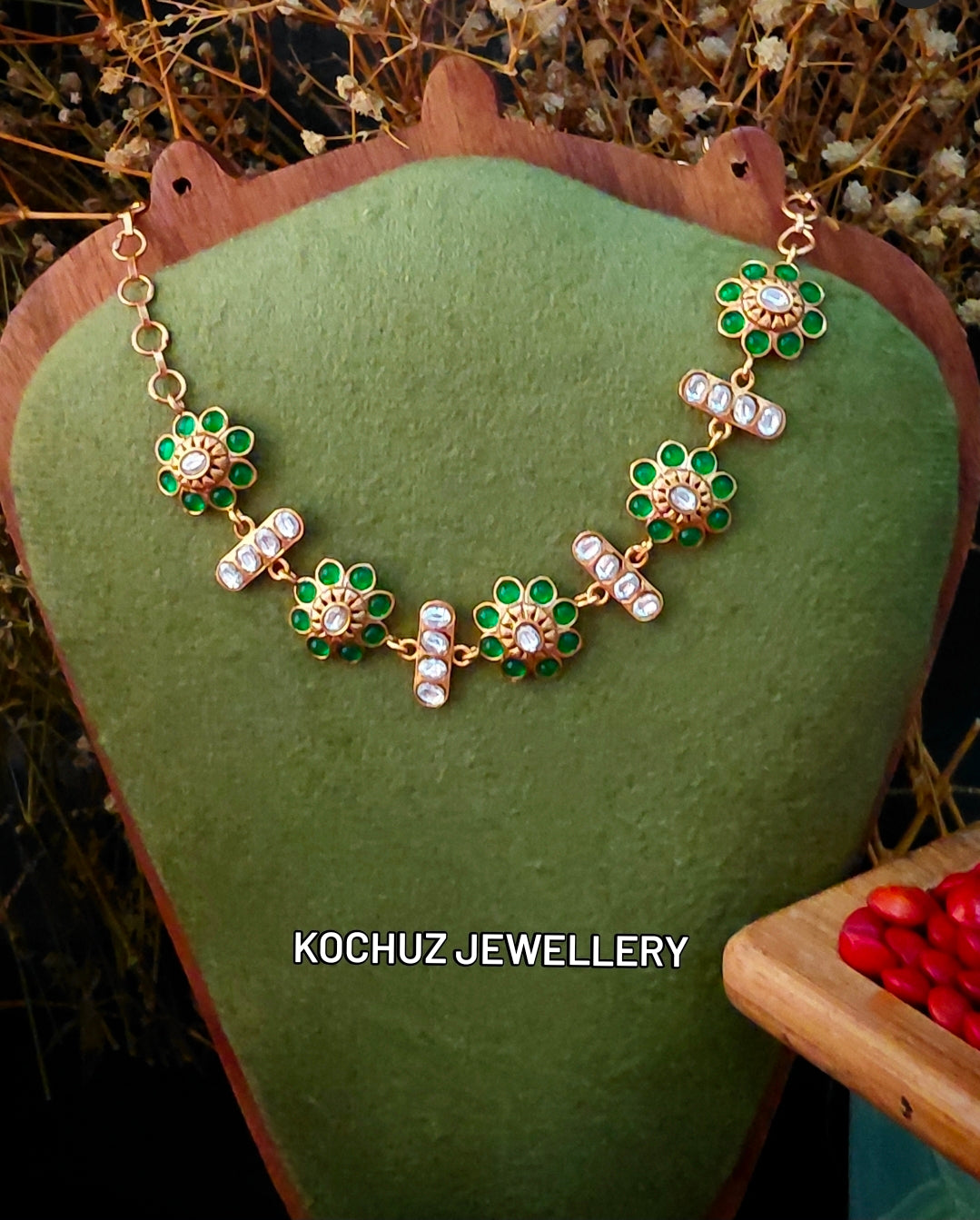 NECK1556 - Premium Floral Polki Neckpiece