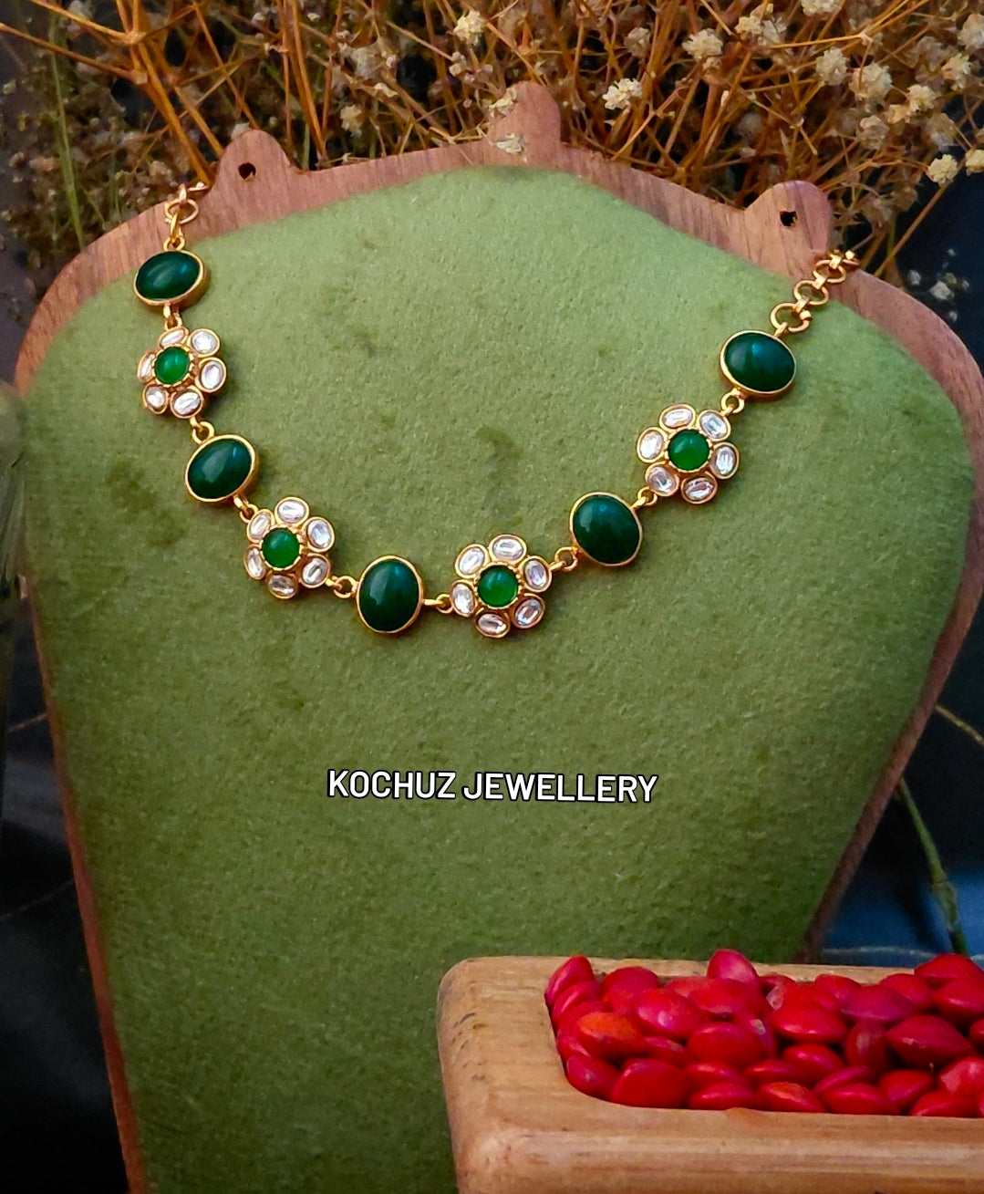 NECK1552 - Premium Floral Polki Neckpiece