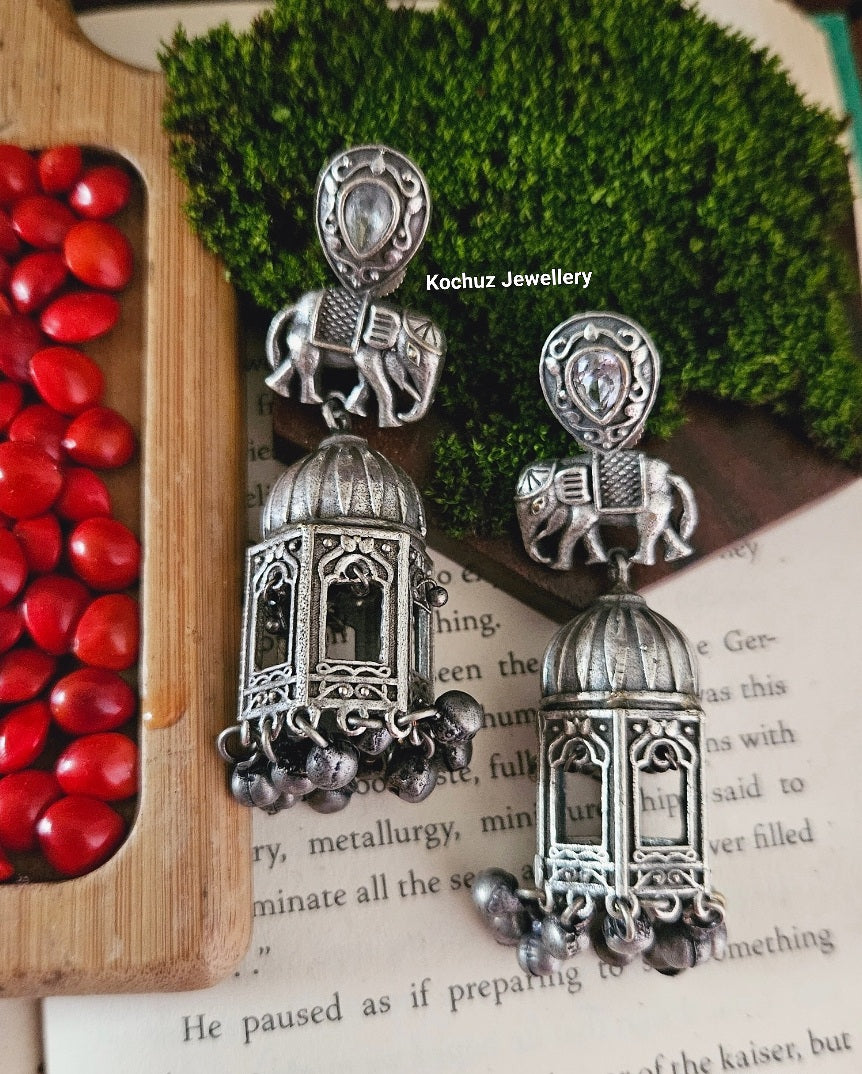 EAR1102 -Elephant Mehal Jhumkas