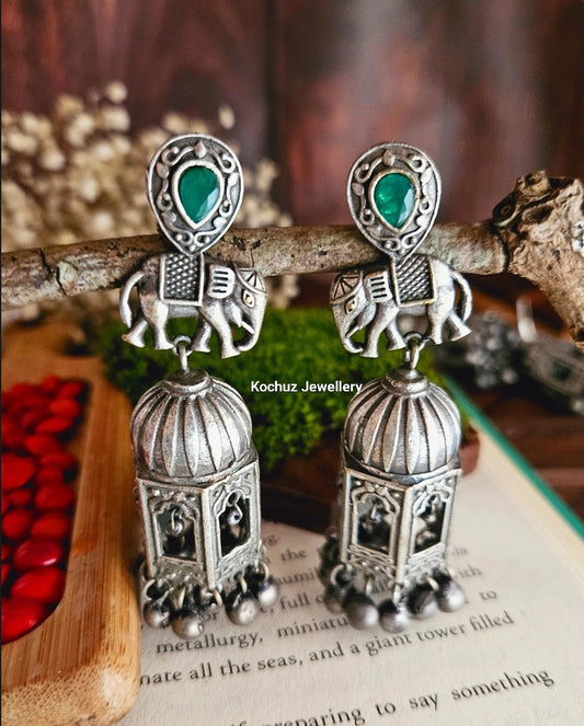 EAR1102 -Elephant Mehal Jhumkas