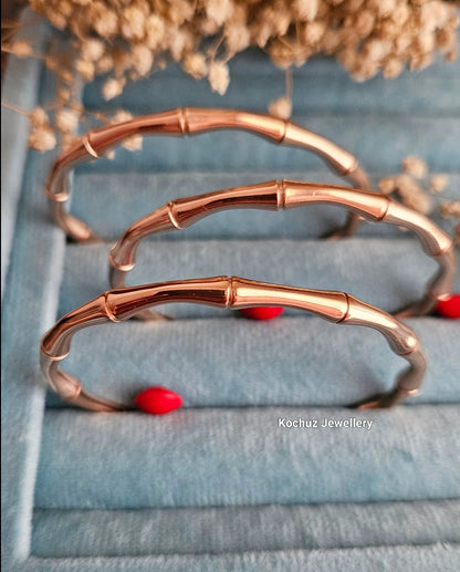 BANG1060 -Anti Tarnish Bamboo Bangles |Rose Gold