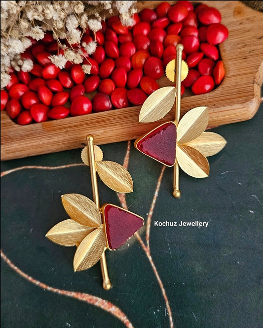 EAR1133 -  Natural Stone Statement Earrings