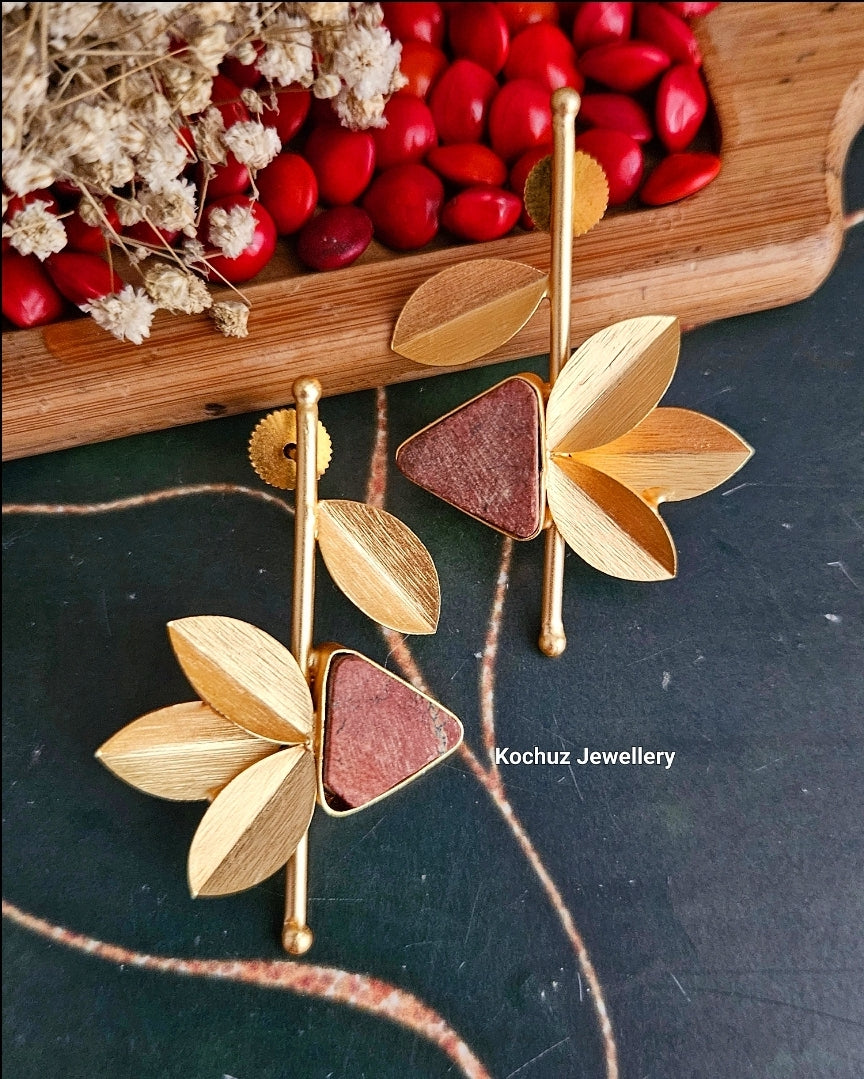 EAR1133 -  Natural Stone Statement Earrings