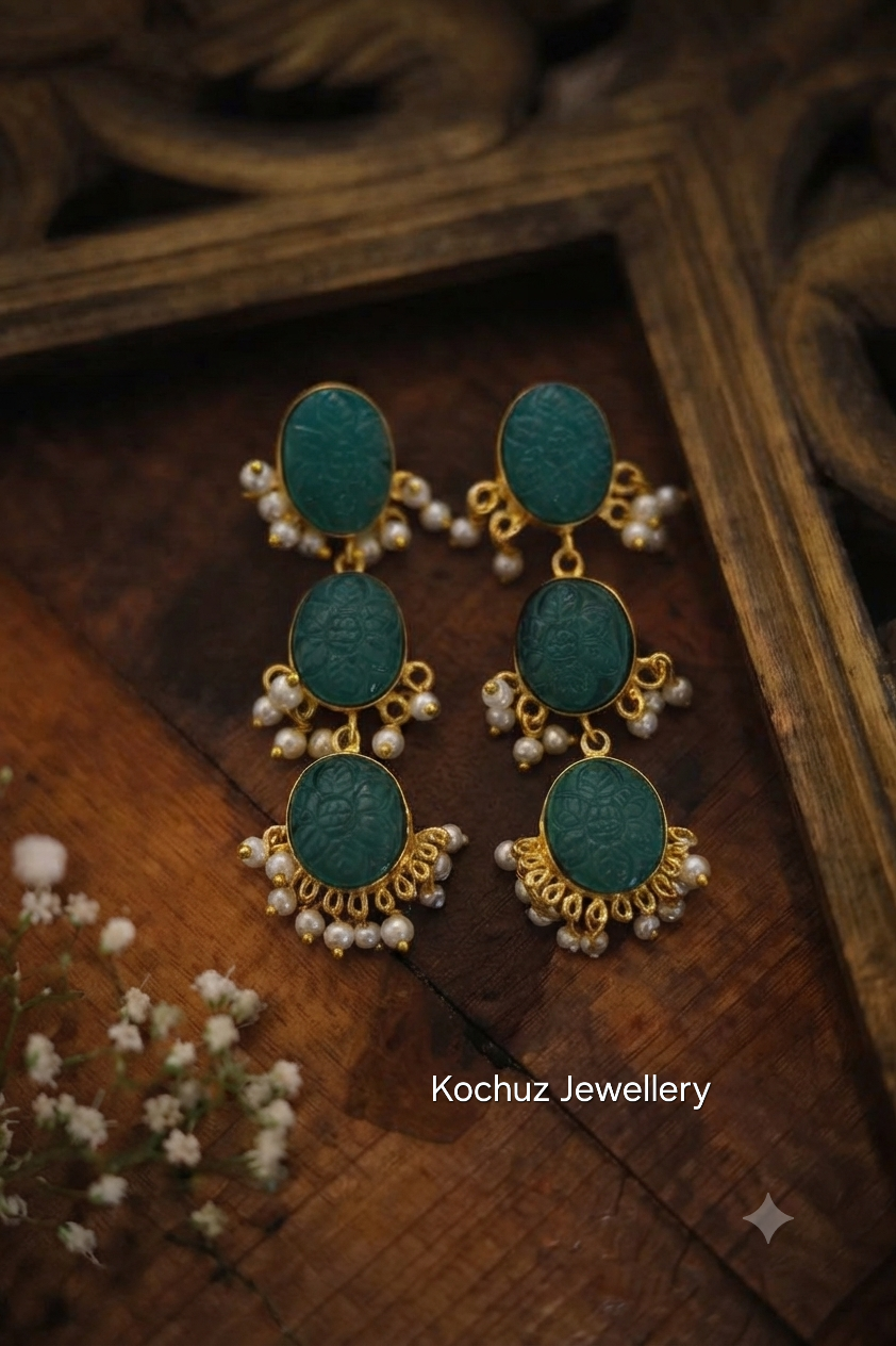EAR1316 - Glass Stone Minimal Earrings