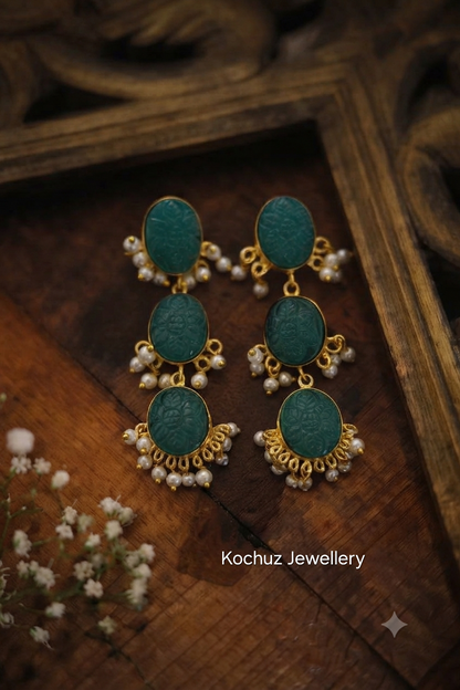 EAR1316 - Glass Stone Minimal Earrings